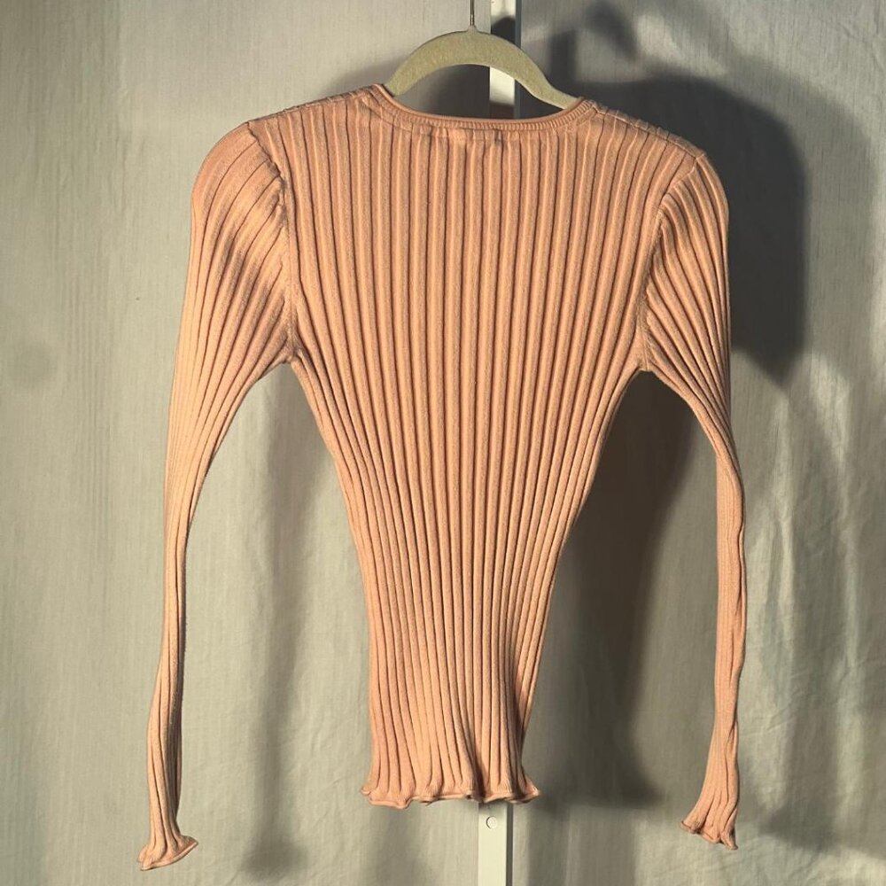 Sundance Organic Cotton Ribbed Cropped Sweater in Light Pink - Size PS - Picture 4 of 4
